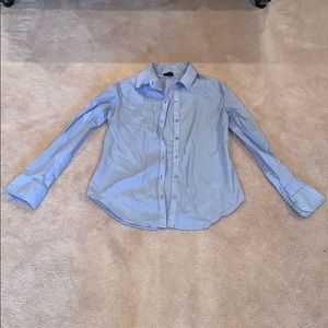 Blue & White Striped Button Down Collared Shirt